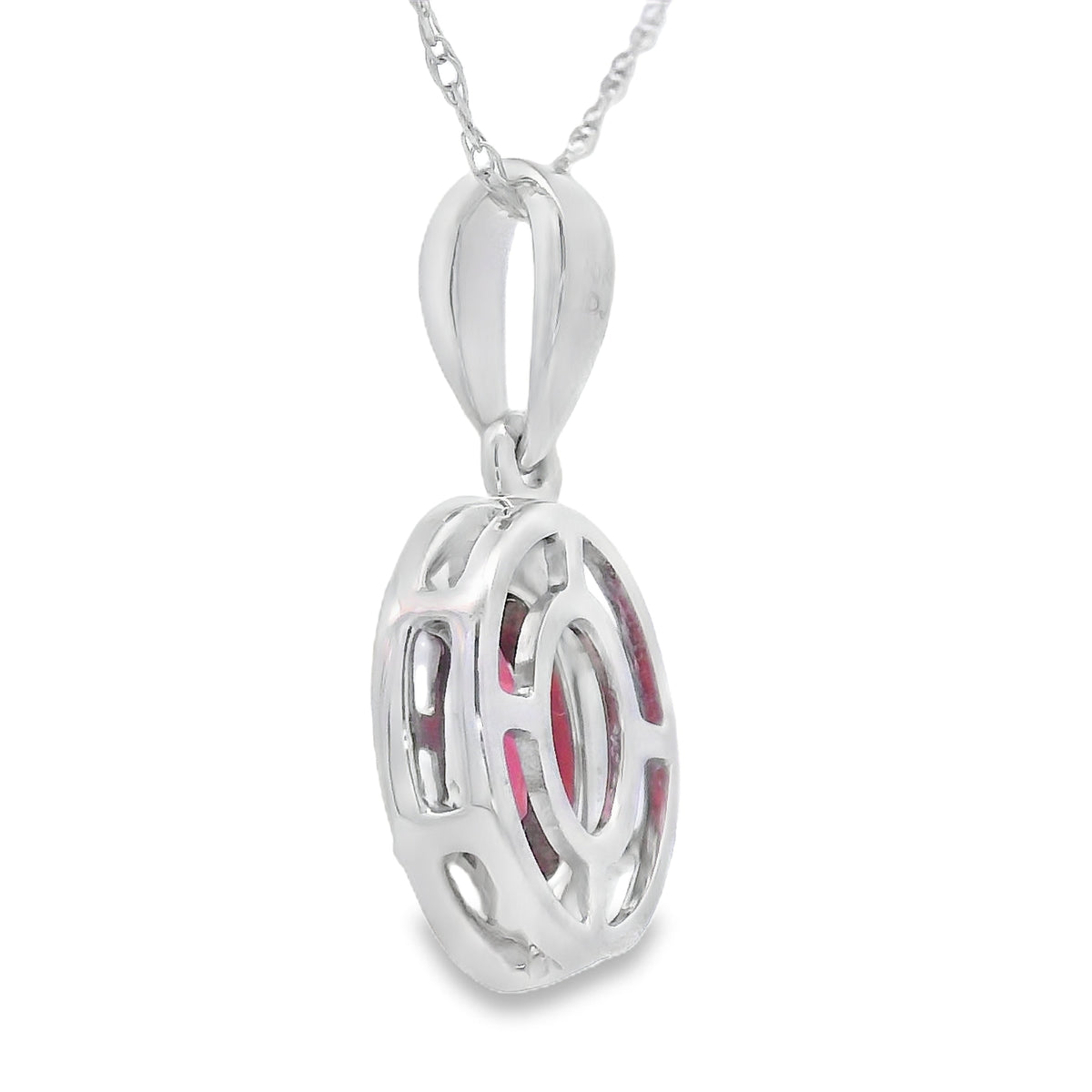 .58ct Garnet Diamond Fashion Pendants 10KT White Gold