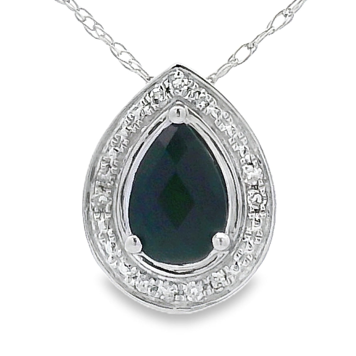 .03ct Onyx Diamond Fashion Pendants 10KT White Gold