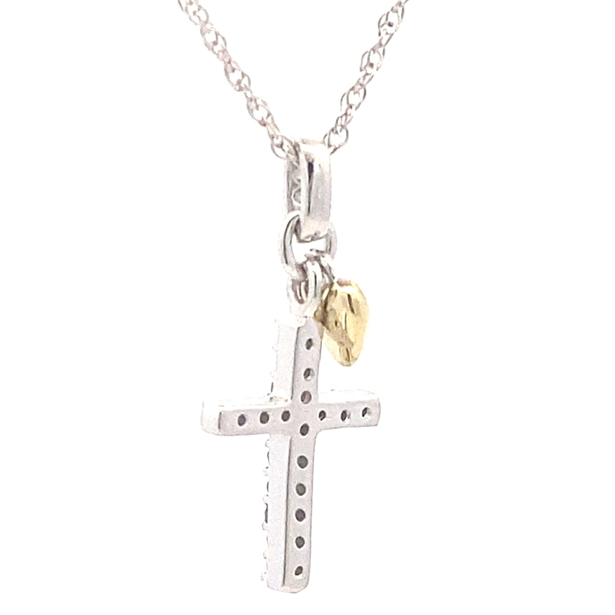 .15ct Diamond Cross Religious Pendant Sterling Silver