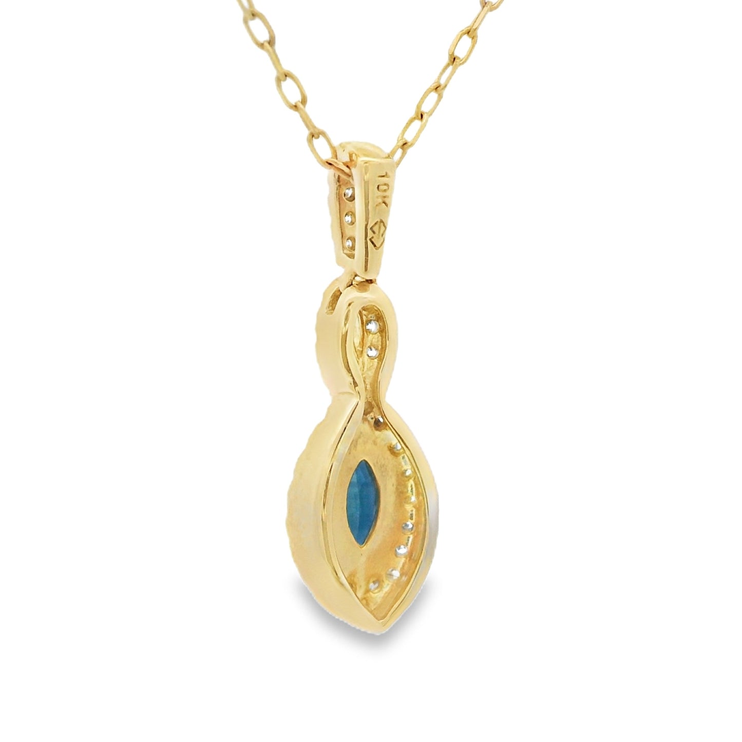 Sapphire Diamond Fashion Pendants 10KT Yellow Gold
