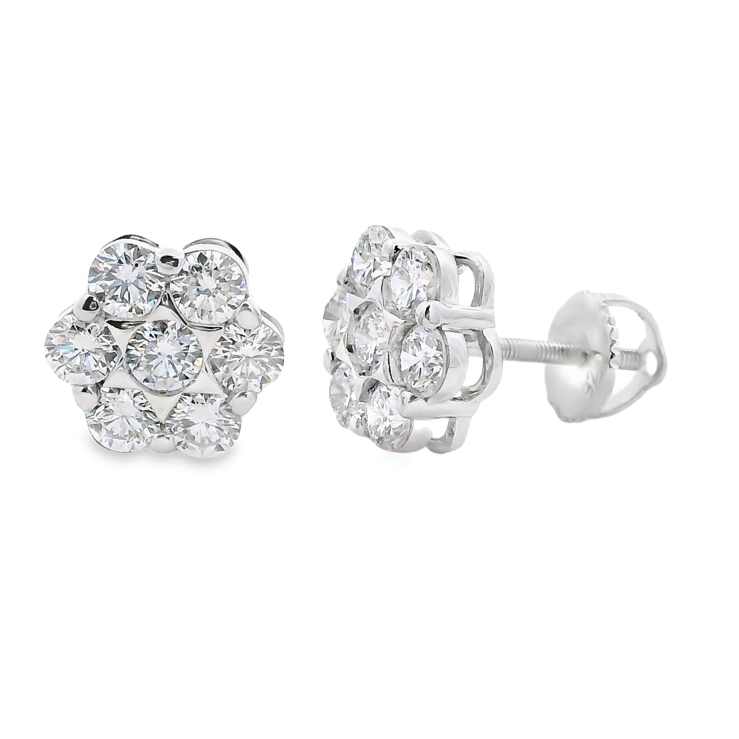 1.87ct Lab Grown Diamond Earrings Sterling Silver
