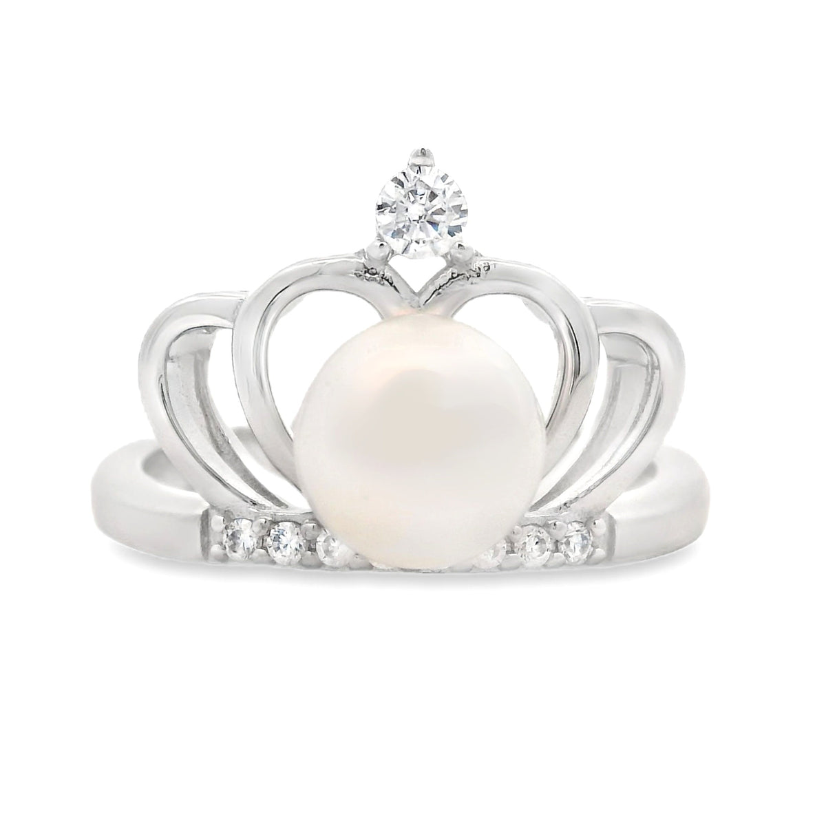 FW Pearl Cubic Zirconium Ring Sterling Silver