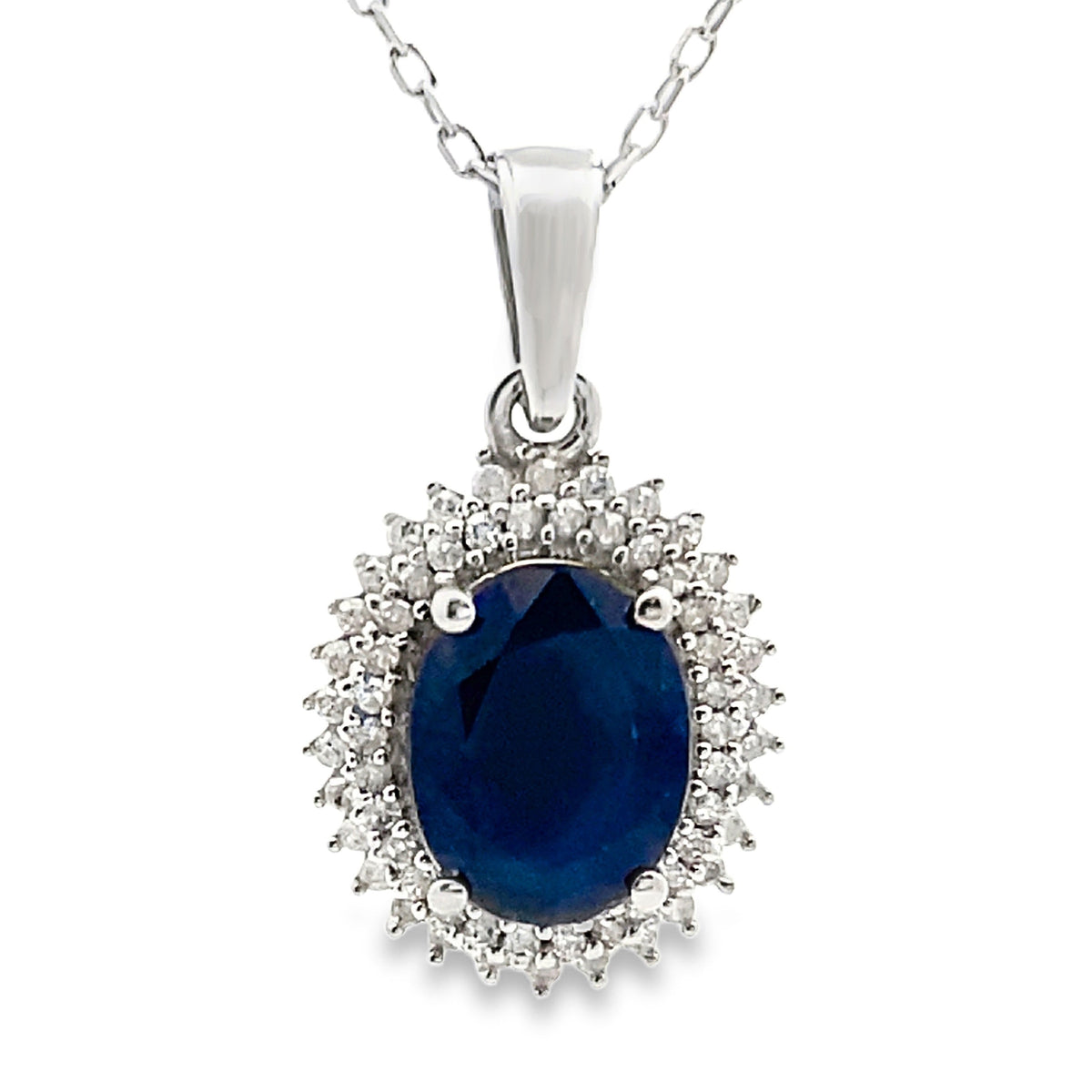 Sapphire Diamond Fashion Pendants 10KT White Gold