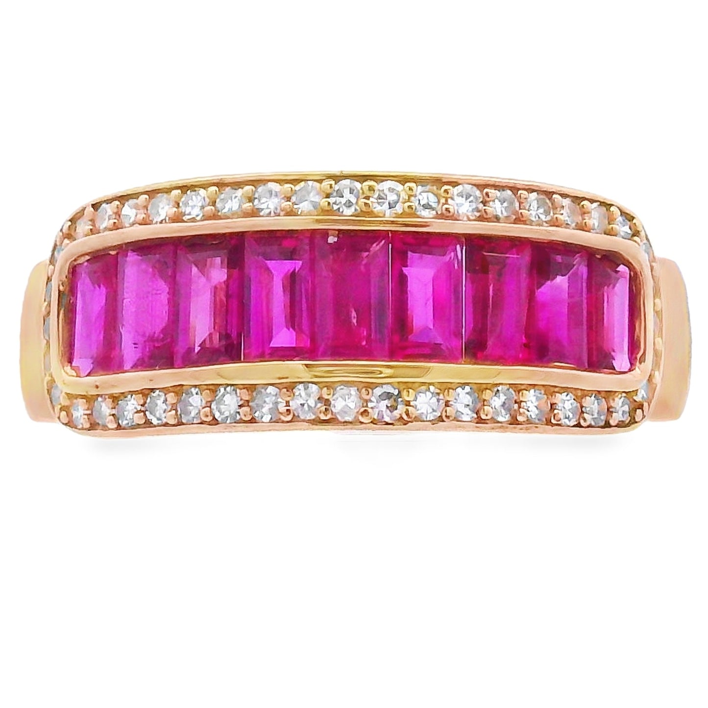 1.10ct Ruby Diamond Ring 10KT Yellow Gold