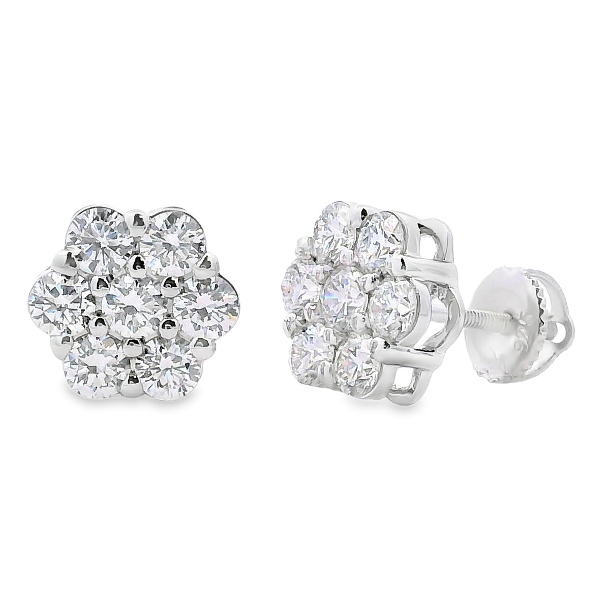 1.87ct Lab Grown Diamond Earrings Sterling Silver