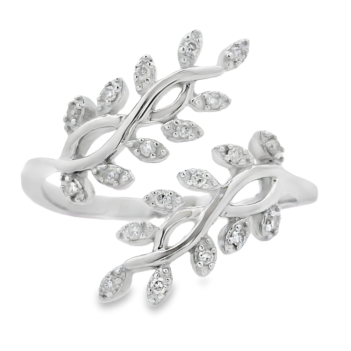 Natural .10ct Diamond Ring Sterling Silver