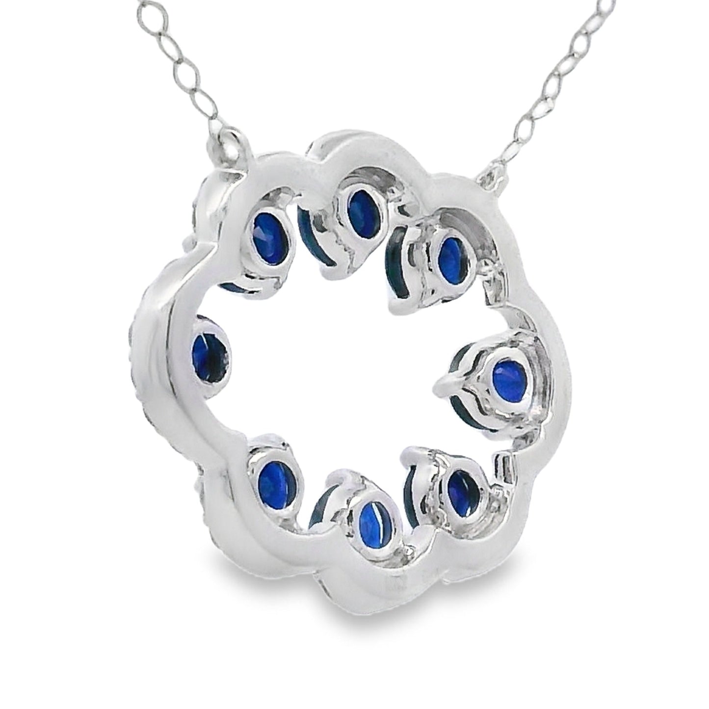 Sapphire Diamond Fashion Pendants 14KT White Gold