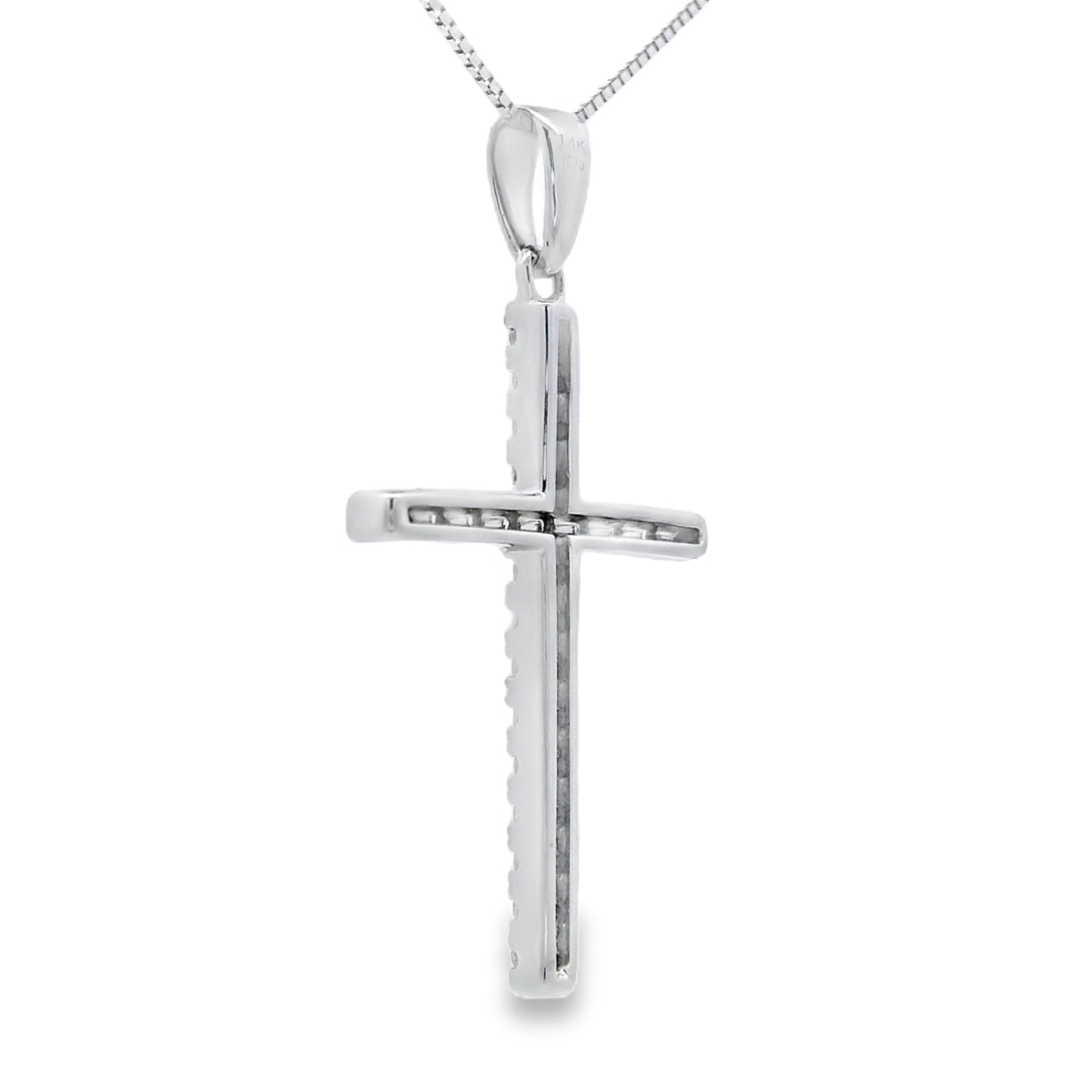 .21ct Diamond Cross Religious Pendant 14KT White Gold