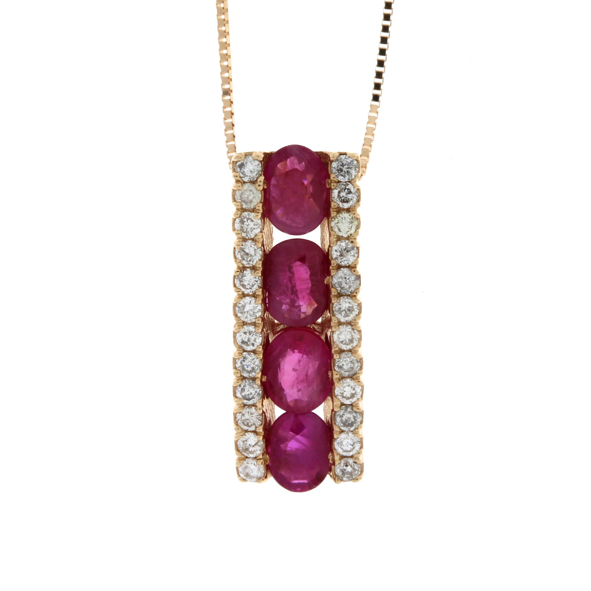1.39ct Ruby Diamond Fashion Pendants 14KT Rose Gold