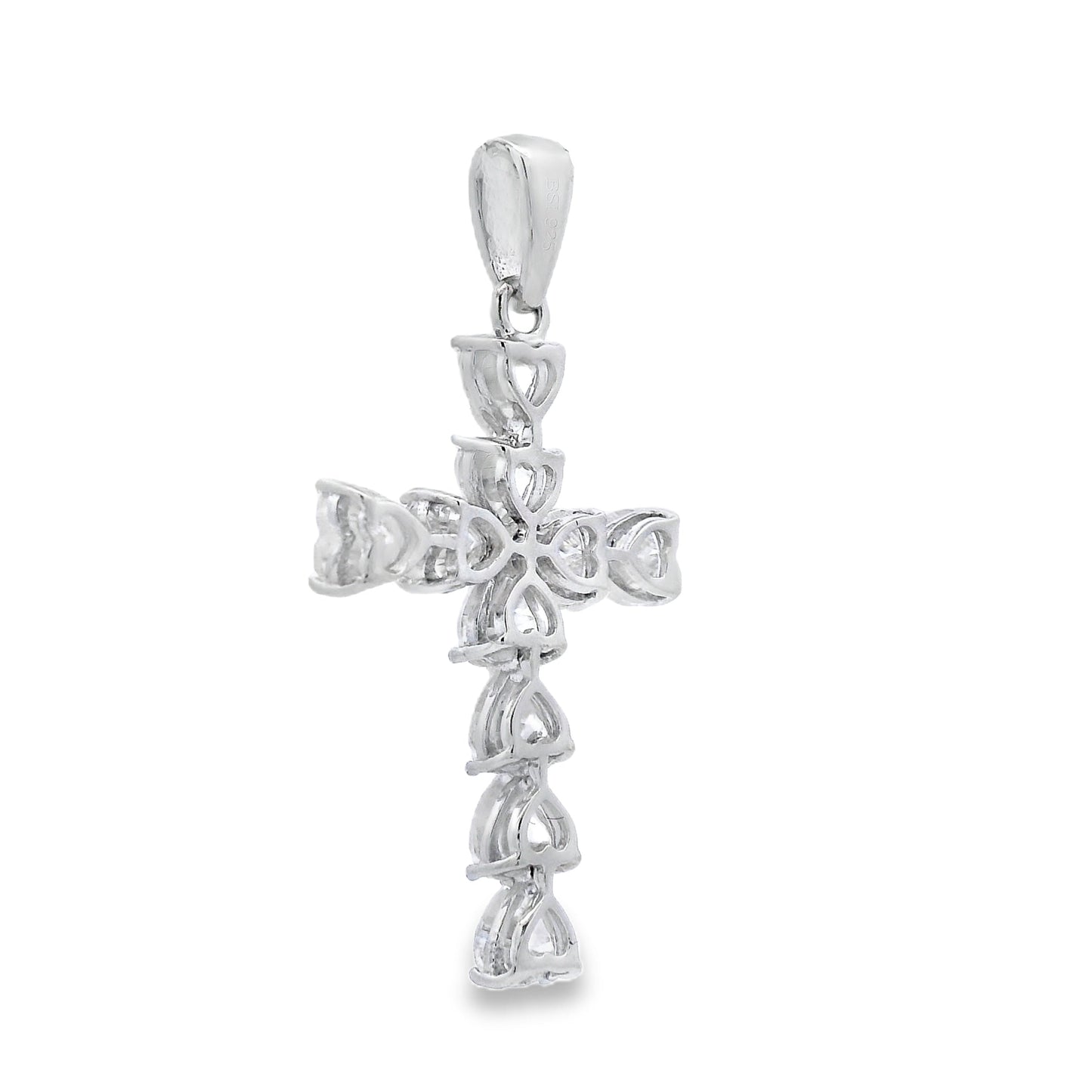 Moissanite Cross Religious Pendant Sterling Silver
