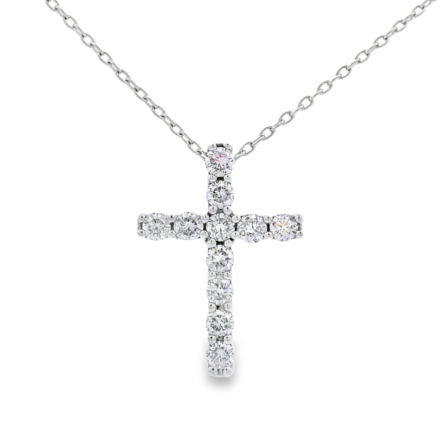 .35ct Diamond Cross Religious Pendant 14KT White Gold