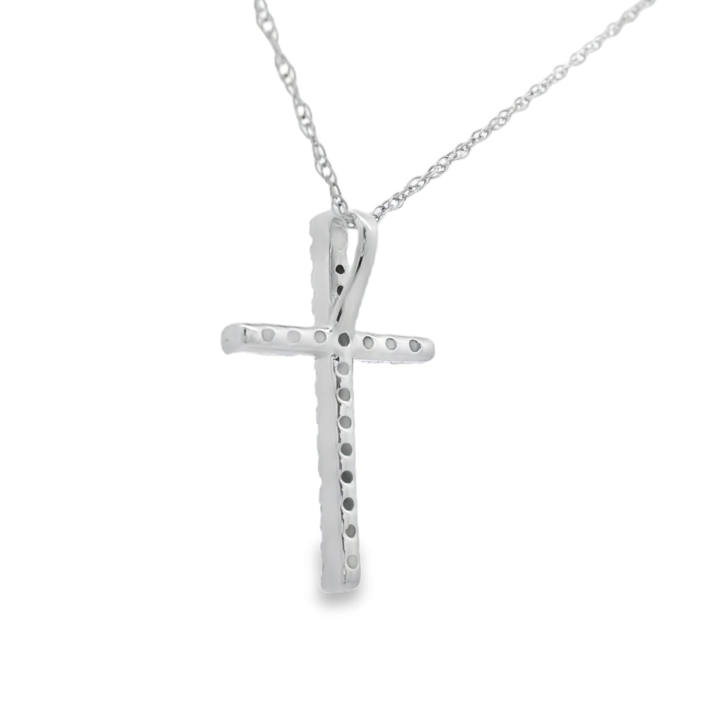 .11ct Diamond Cross Religious Pendant 14KT White Gold