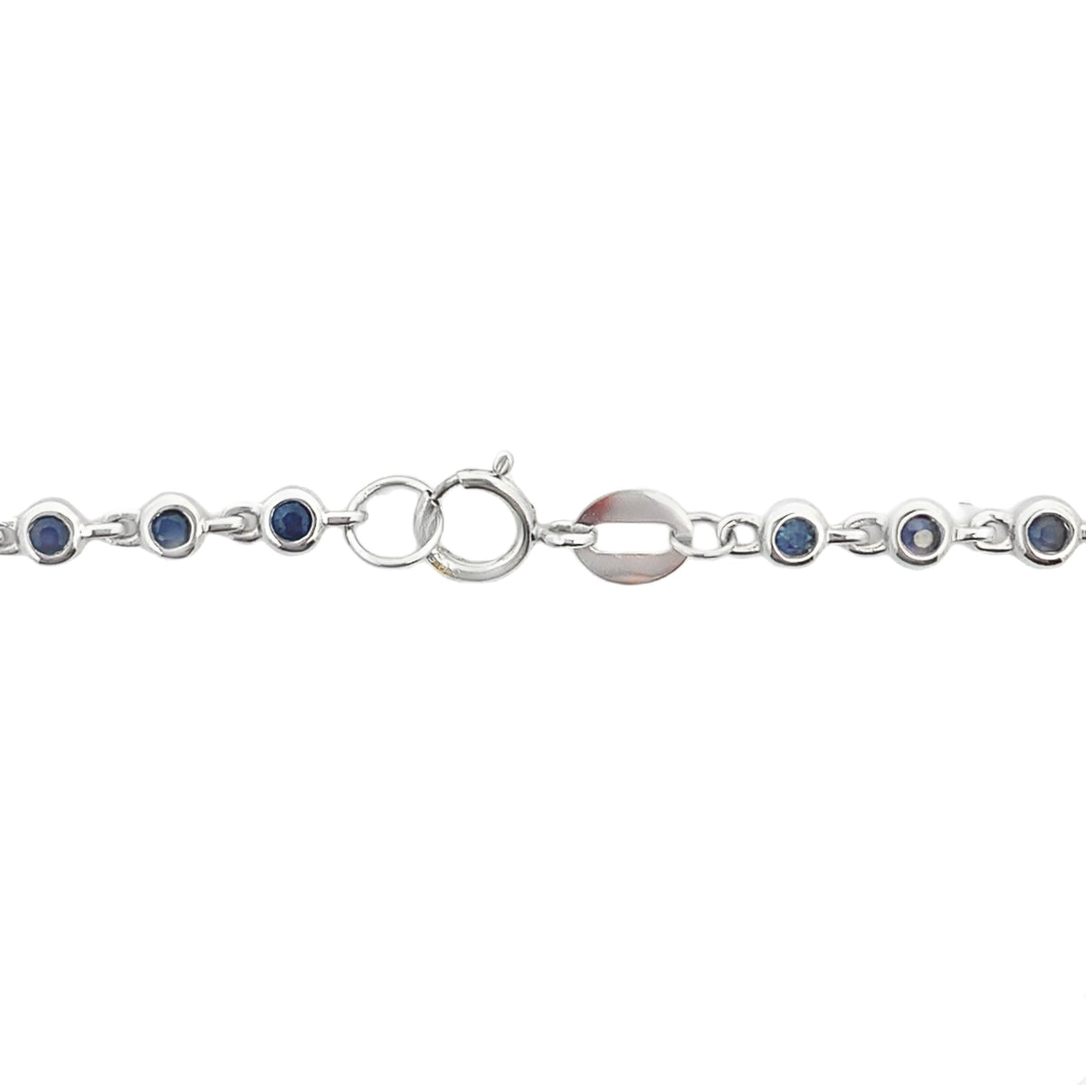 .87ct Sapphire Diamond Bracelet 14KT White Gold