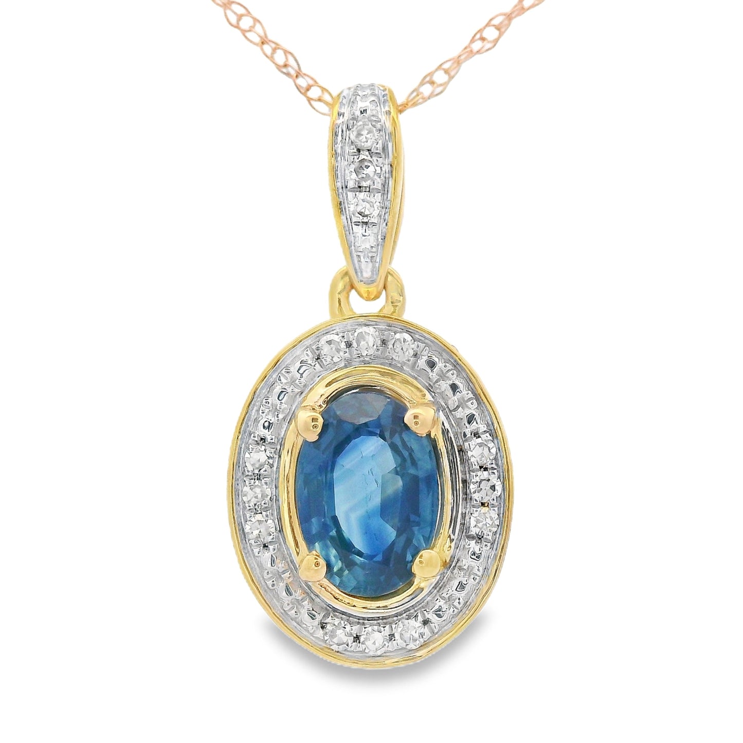 Sapphire Diamond Fashion Pendants 10KT Yellow Gold