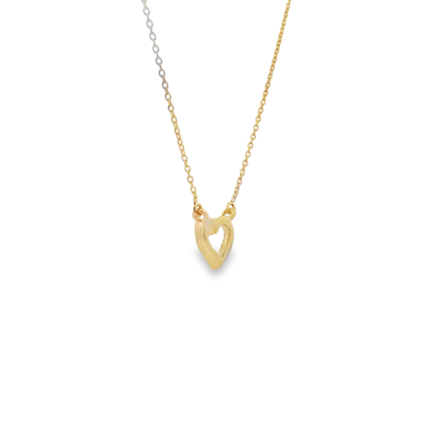 .03ct Diamond Heart Love Pendant 14KT Yellow Gold