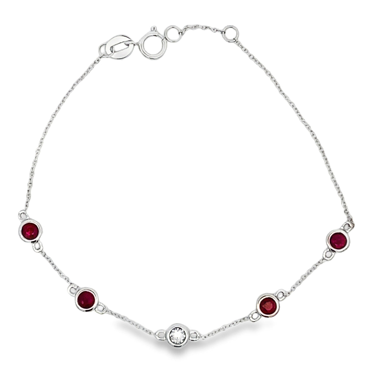 .71ct Ruby Diamond Bracelet 14KT White Gold