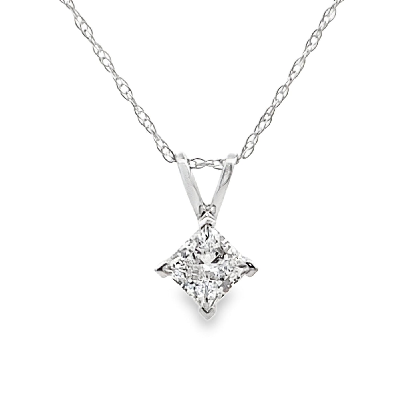 Natural .40ct Lab Grown Diamond Pendant 14KT White Gold
