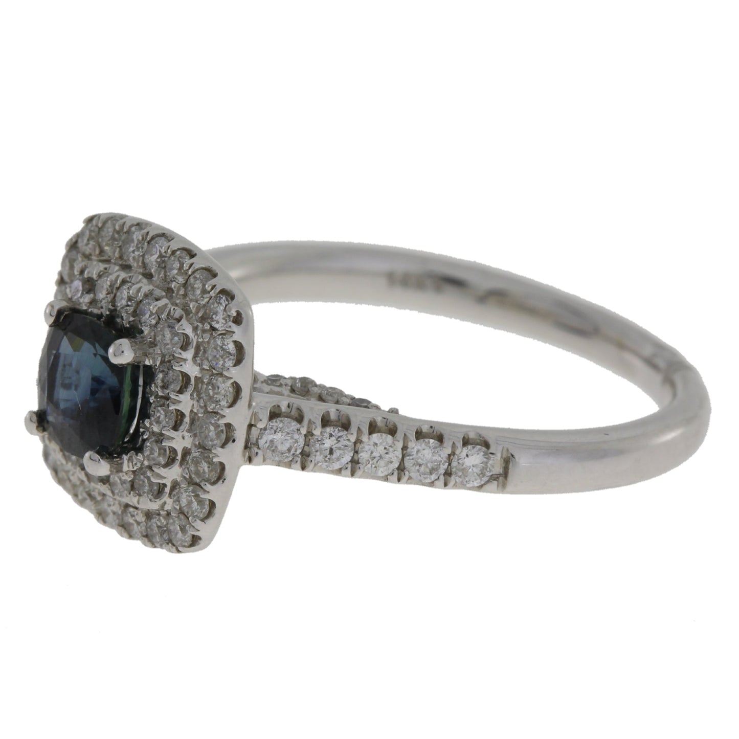 1.22ct Sapphire Diamond Ring 14KT White Gold