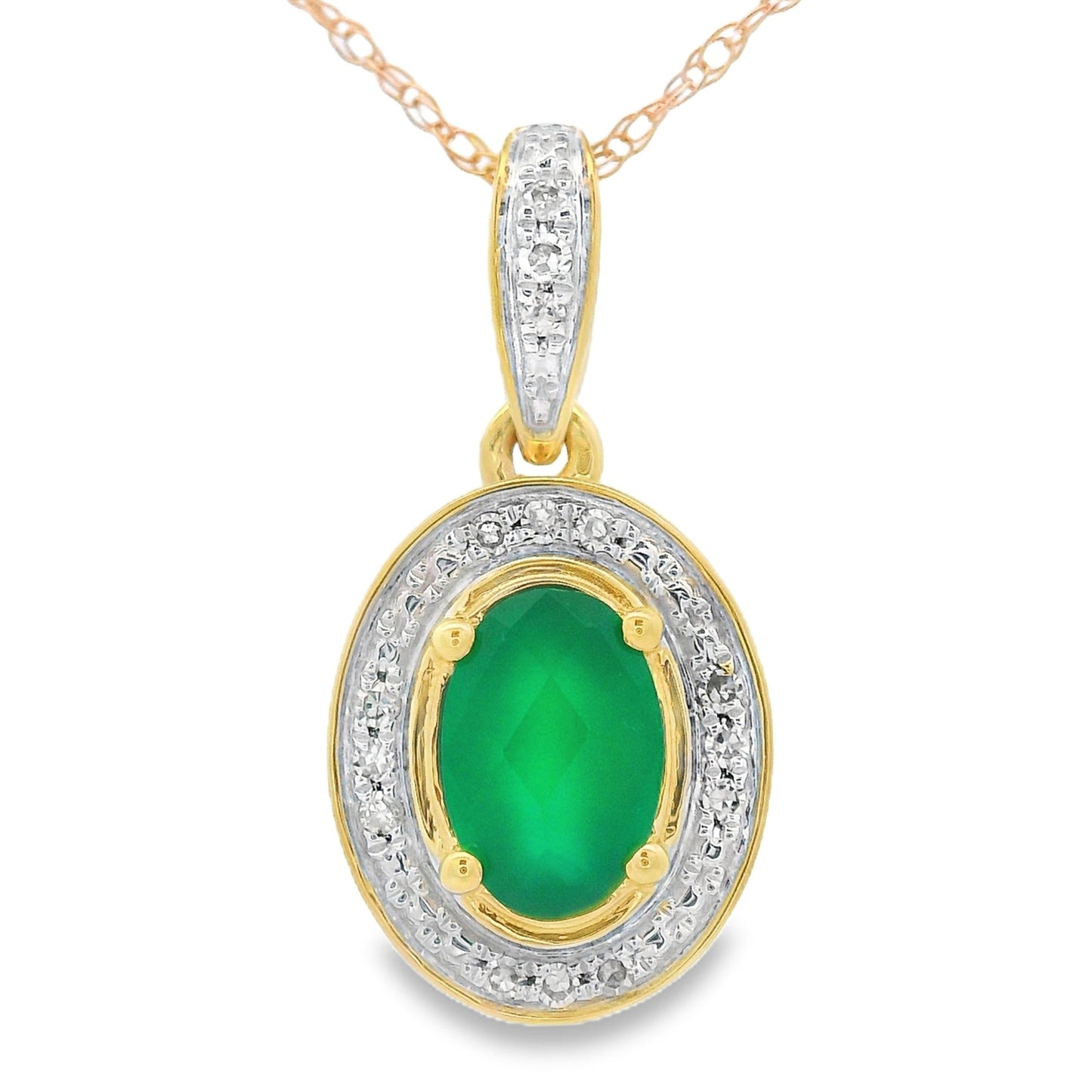 Chalcedony Diamond Fashion Pendants 10KT Yellow Gold