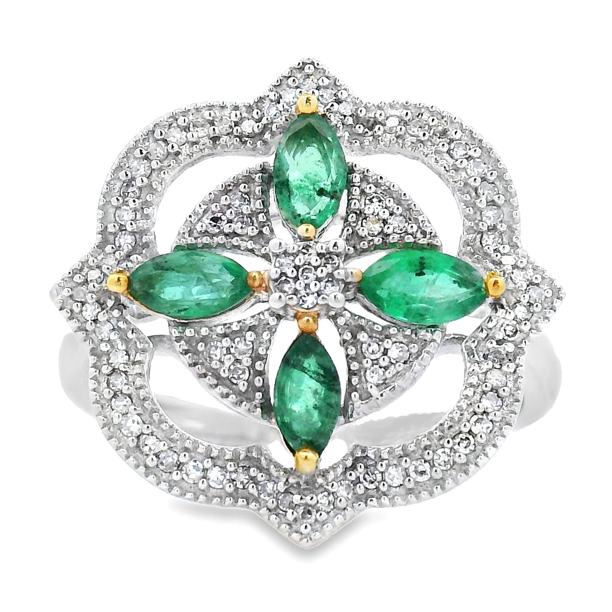 .69ct Emerald Diamond Ring 14KT White Gold