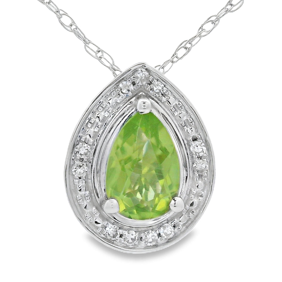 .47ct Peridot Diamond Fashion Pendants 10KT White Gold