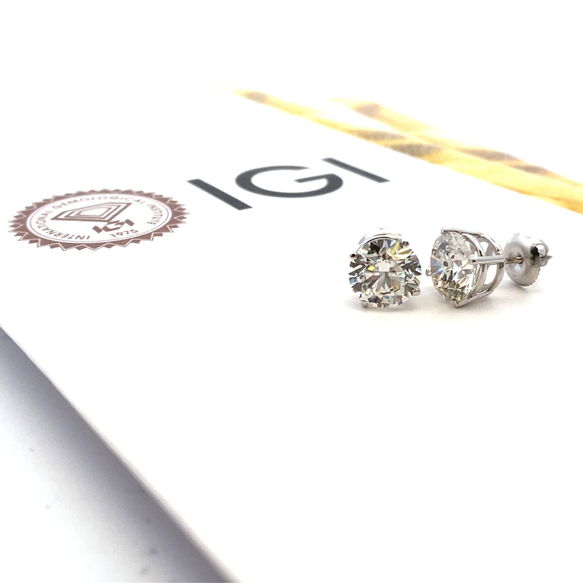 4.40ct Lab Grown Diamond Stud Earrings 14KT White Gold