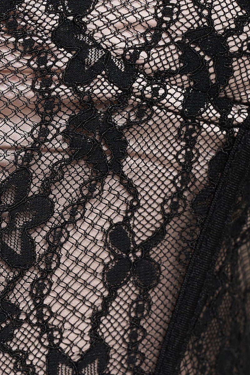 Jackie Plus Size Lace Overlay Corset Top – Adjustable Straps & Zip Back | Chic Night Out