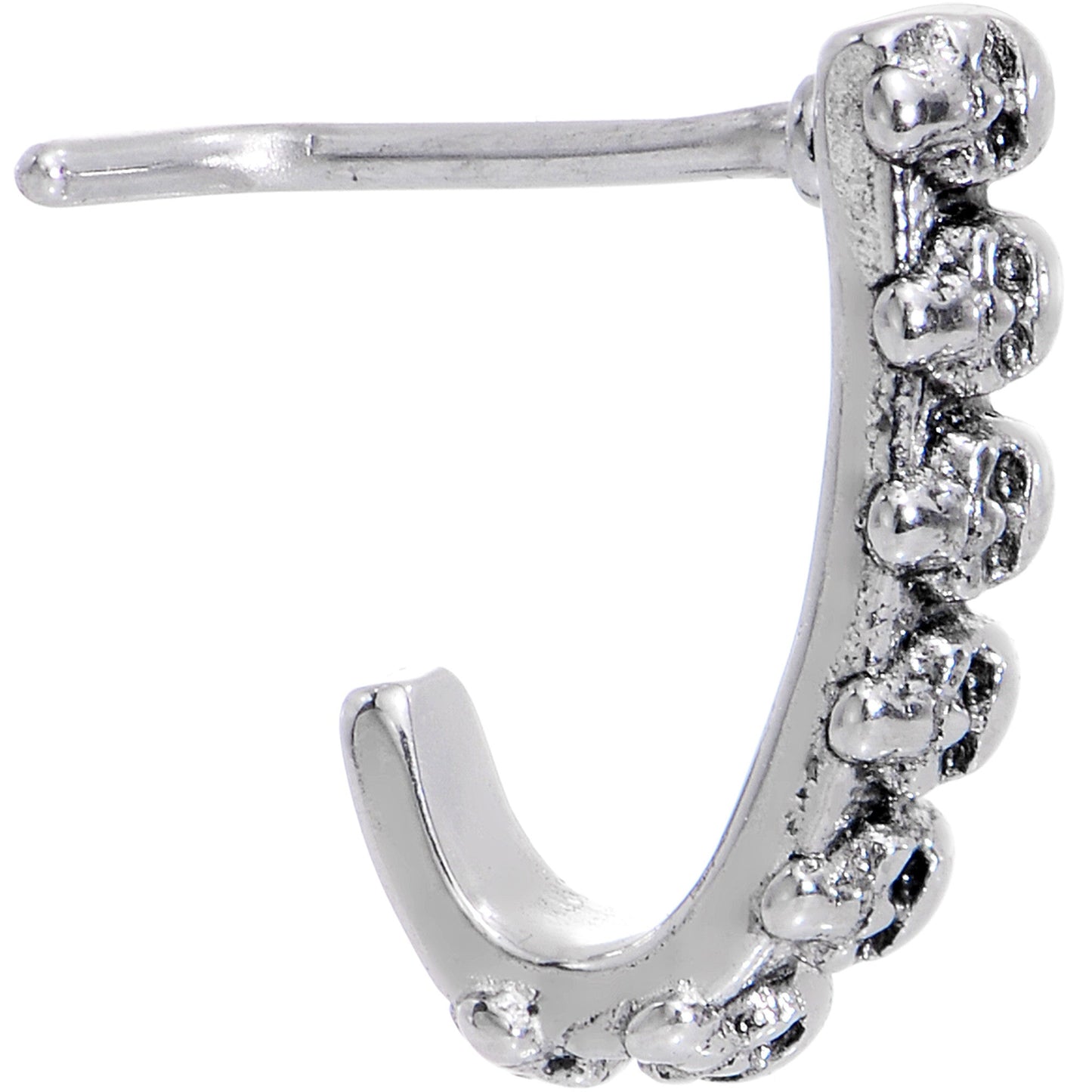 20G Halloween Scary Skulls Faux Hoop L Shaped Nose Ring