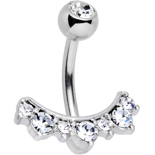 Clear Gem Sweeping Beauty Arc Belly Ring