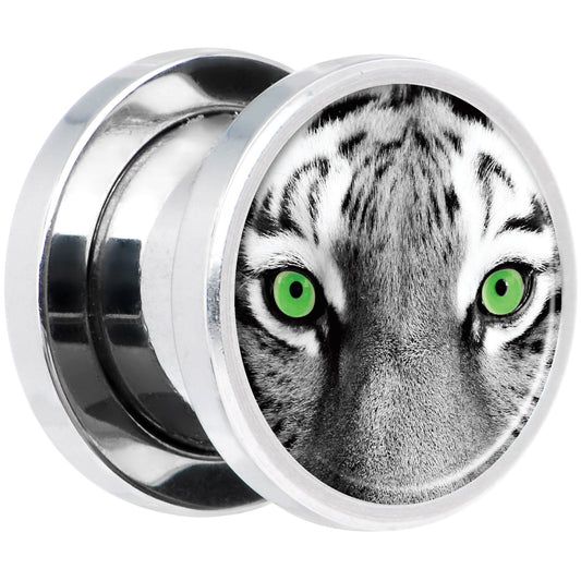 Black White Tiger Eyes Steel Screw Fit Plug Set 00G