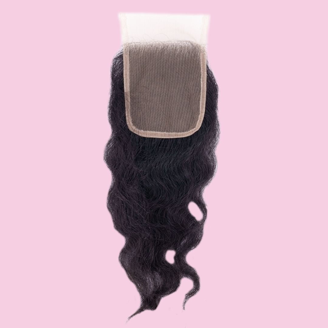Raw Indian Curly 4x4 Transparent Closure