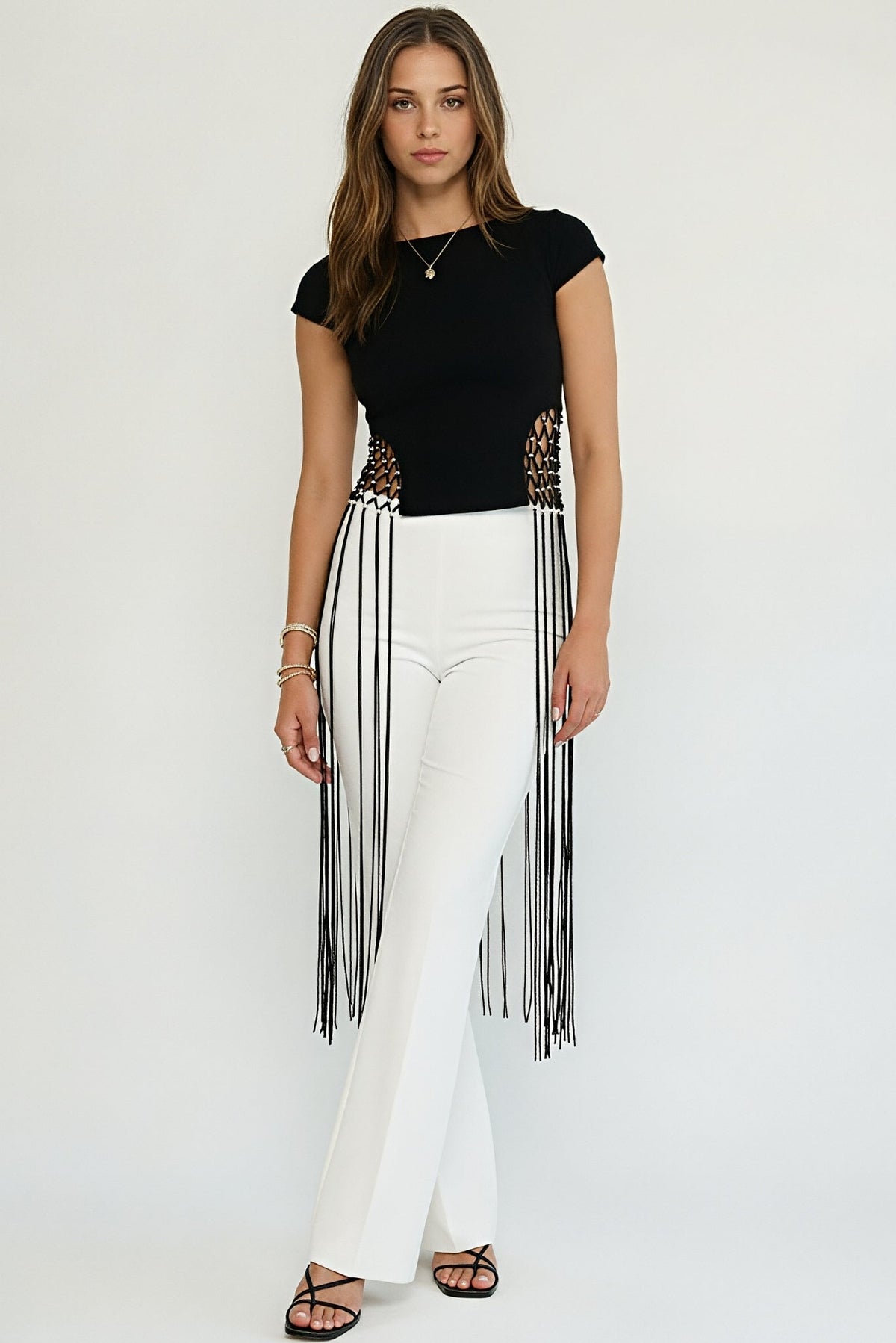 Leona fringe top