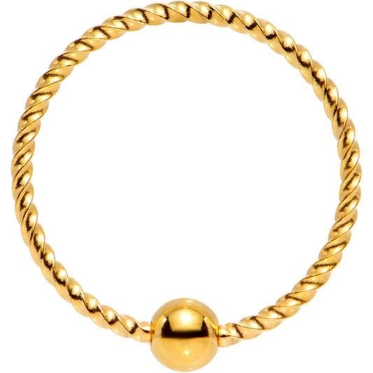 20G 3/8 Gold Tone Anodized So Twisted Captive Style Seamless Ring
