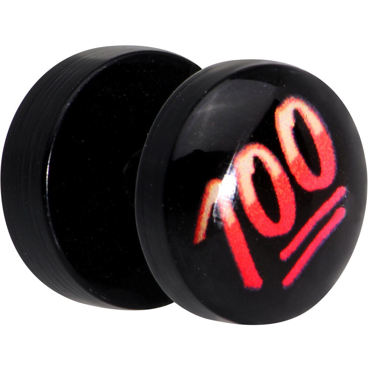 Officially Licensed Keep It 100 emoji Black Acrylic Cheater Plug Set
