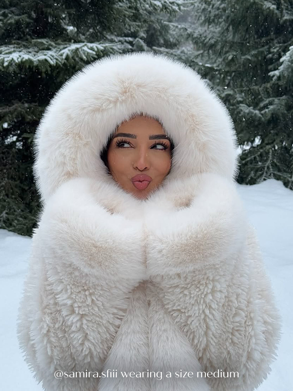 Kali White Cropped Vegan Shearling Fur Jacket