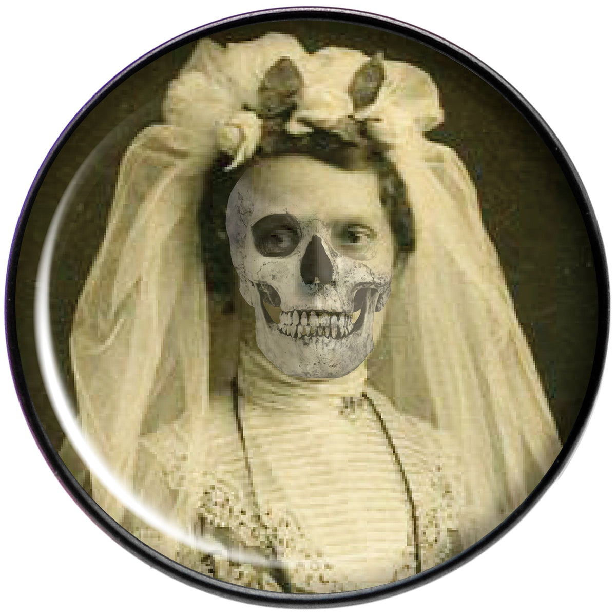 Skeleton Bride Halloween Black Barbell Tongue Ring