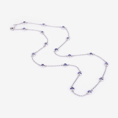 1.80 Carat Genuine Tanzanite .925 Sterling Silver Necklace