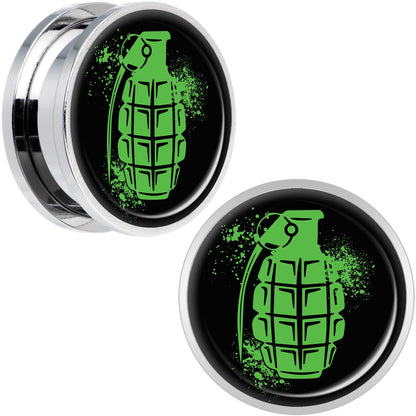 Green Grenade Steel Screw Fit Plug Set 20mm