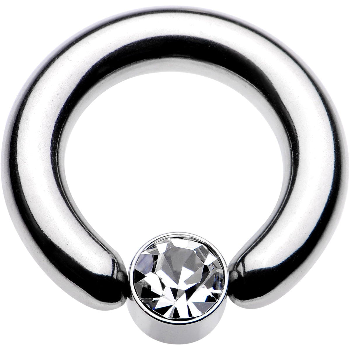 6G 1/2 Clear Gem 6mm Disc BCR Captive Ring