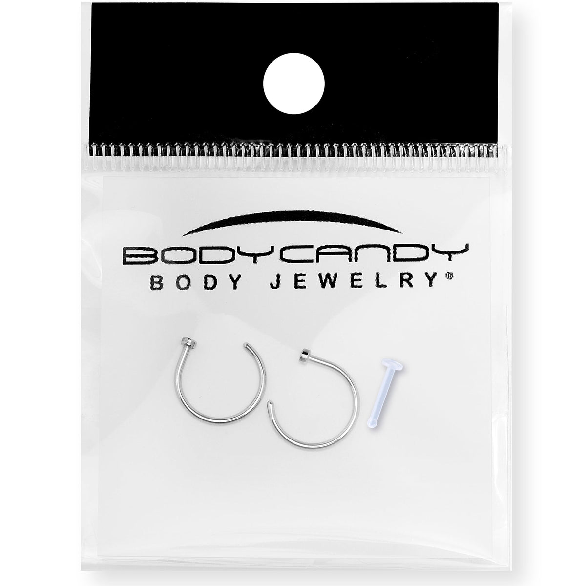 20G 3/8" Pack of 2 Stainless Steel Nose Hoop Rings
