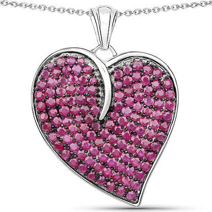 4.98 Carat Genuine Ruby .925 Sterling Silver Pendant