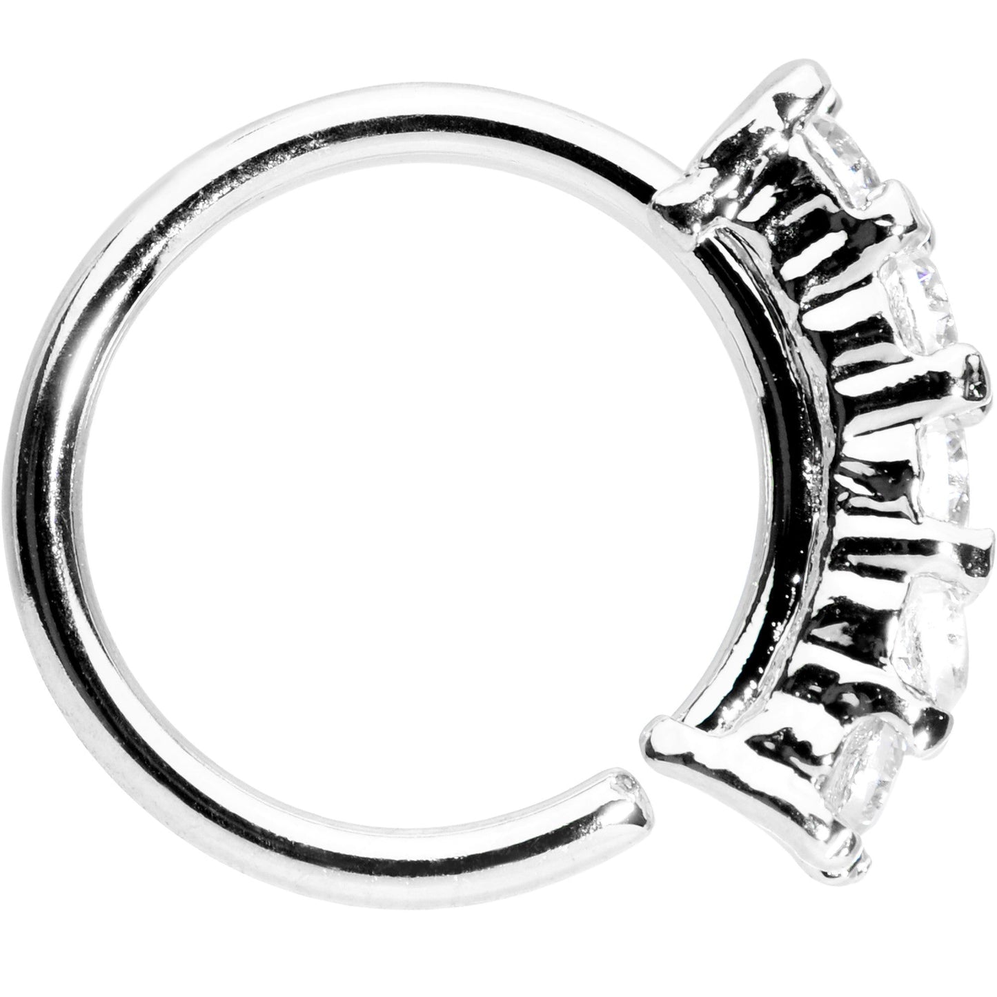 16G 5/16 Clear CZ Quintet Seamless Circular Ring