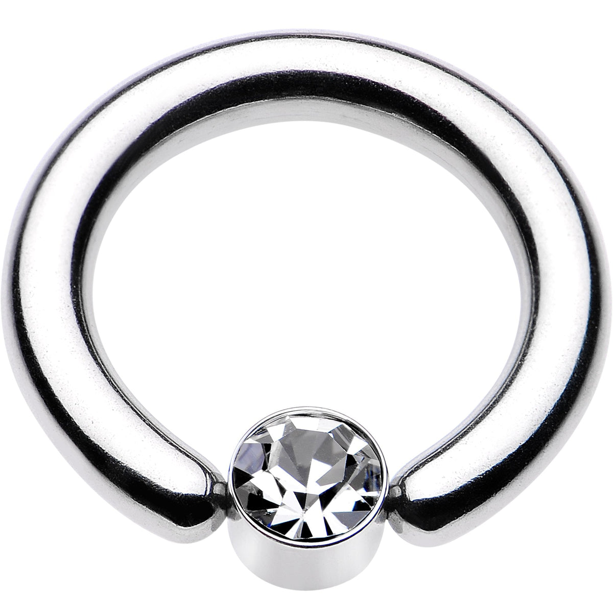 8G 1/2 Clear Gem 5mm Disc BCR Captive Ring