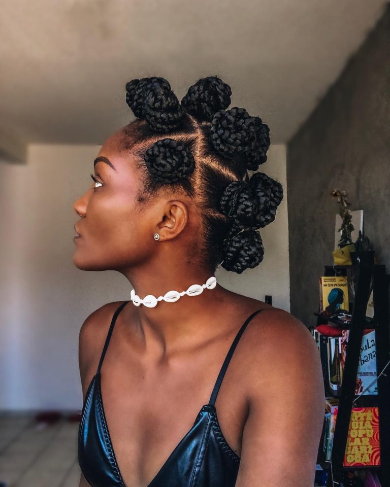 Full Lace Bantu Knots Braided Wig | Knotless Braids | Distressed Box Braids | Heat Resistant Synthetic Hair | For Black Women