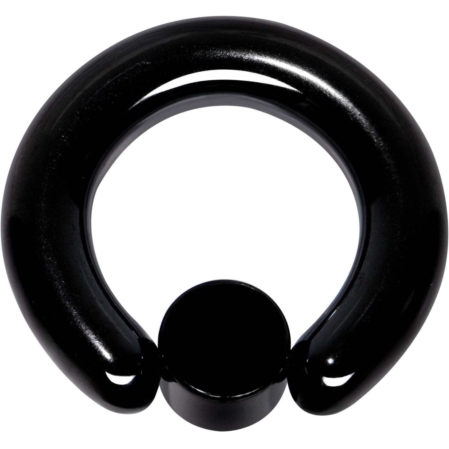 4G 9/16 Clear Gem 7mm Disc Black BCR Captive Ring