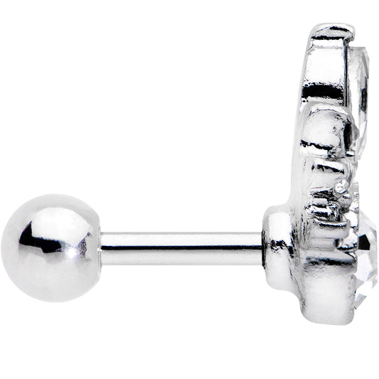 16G 1/4 Clear Gem Cocktail Party Tragus Cartilage Earring