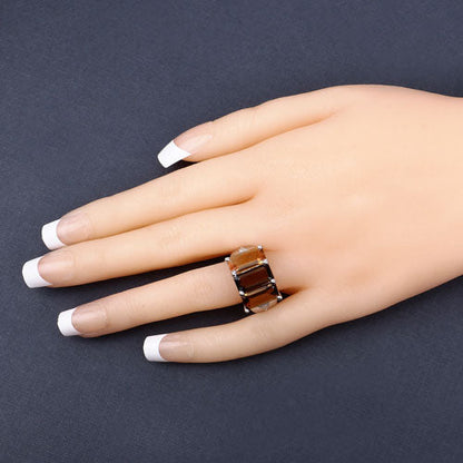 8.17 Carat Genuine Multi Stones .925 Sterling Silver Ring