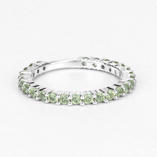 0.91 Carat Genuine Peridot .925 Sterling Silver Ring