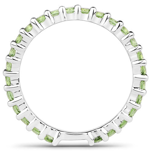 0.91 Carat Genuine Peridot .925 Sterling Silver Ring