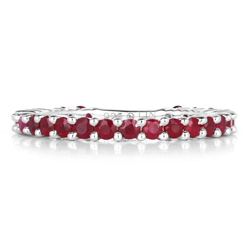 1.04 Carat Genuine Ruby .925 Sterling Silver Ring
